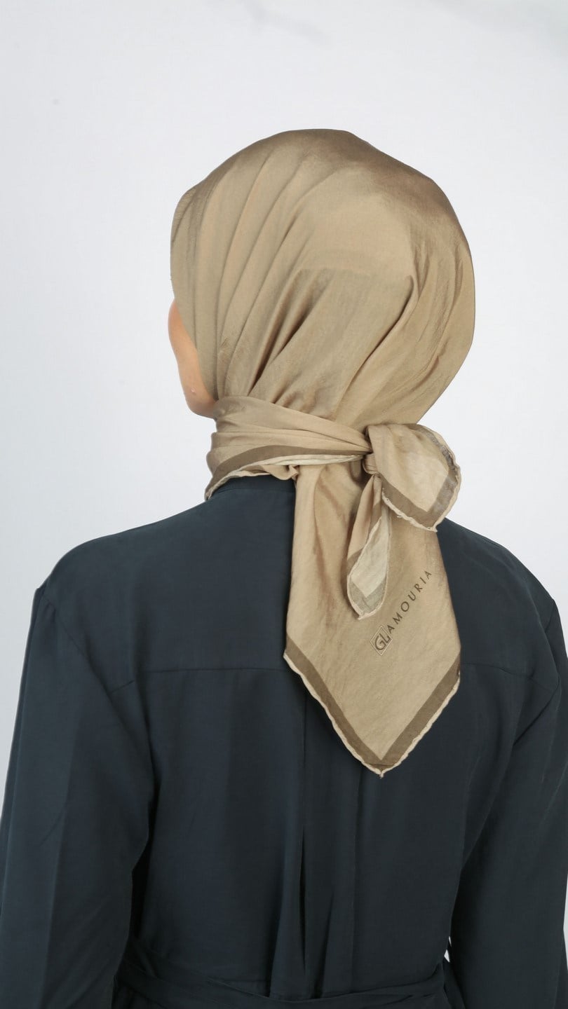 SOFT FRAME DESEN EŞARP BEJ