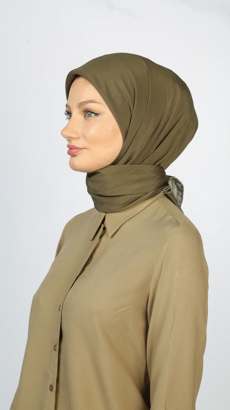 SOFT FRAME DESEN EŞARP KOYU YEŞİL