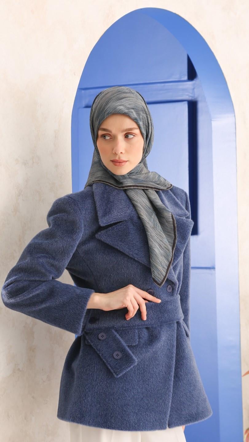 SOLARA DESEN EŞARP LACİVERT