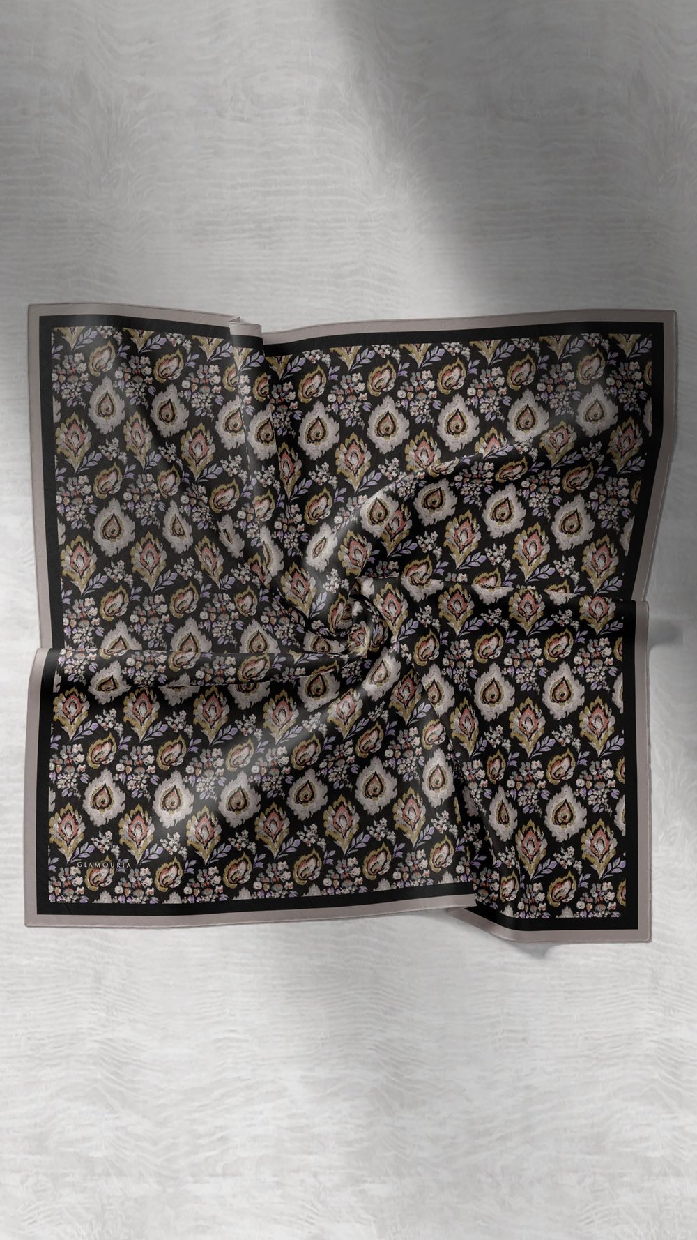 SOLENNE DESEN EŞARP SİYAH-5