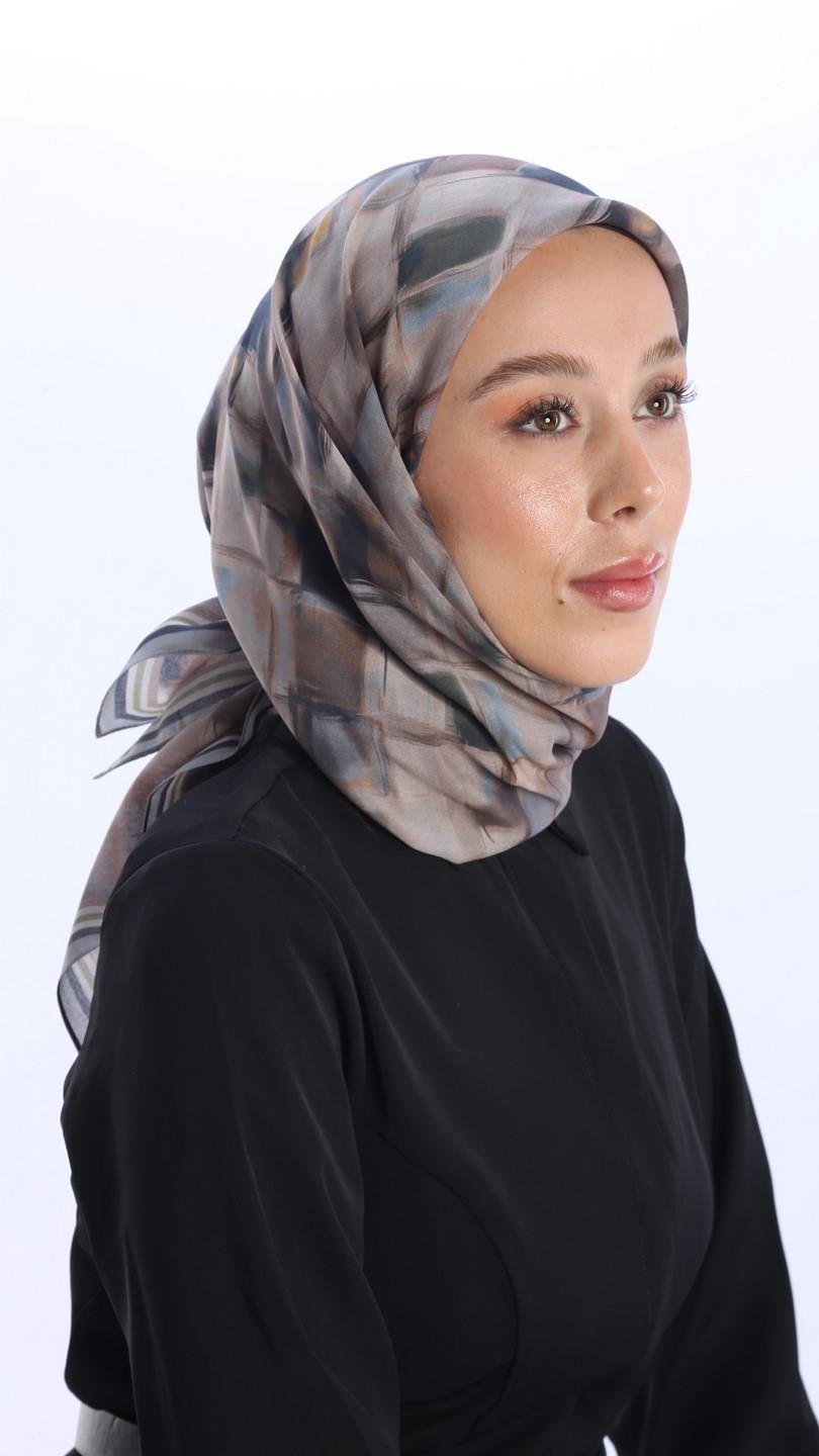 SOLVİA DESEN EŞARP SİYAH-3