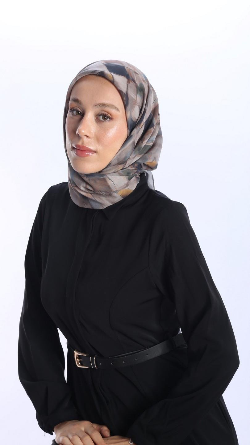 SOLVİA DESEN EŞARP SİYAH-3