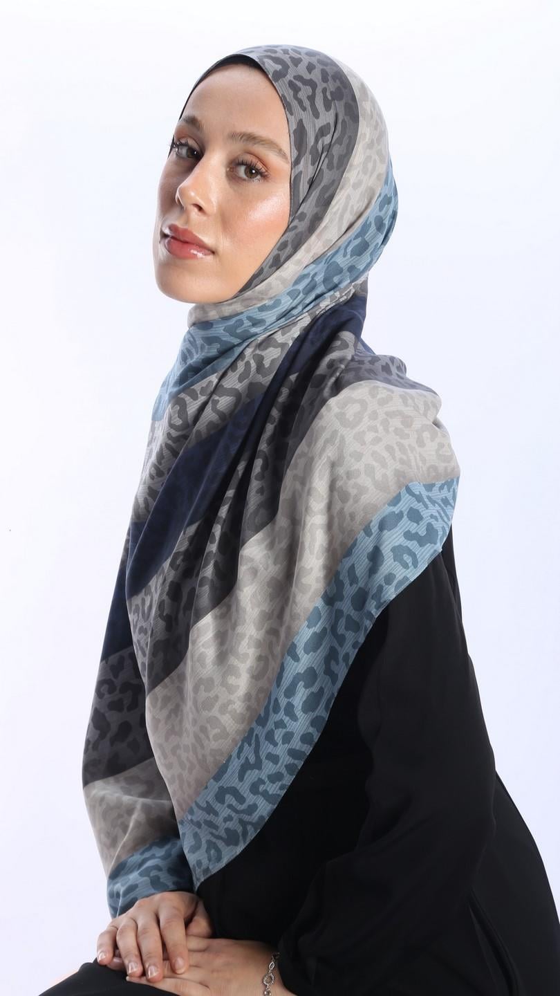 TİGORA DESEN ŞAL LACİVERT-1