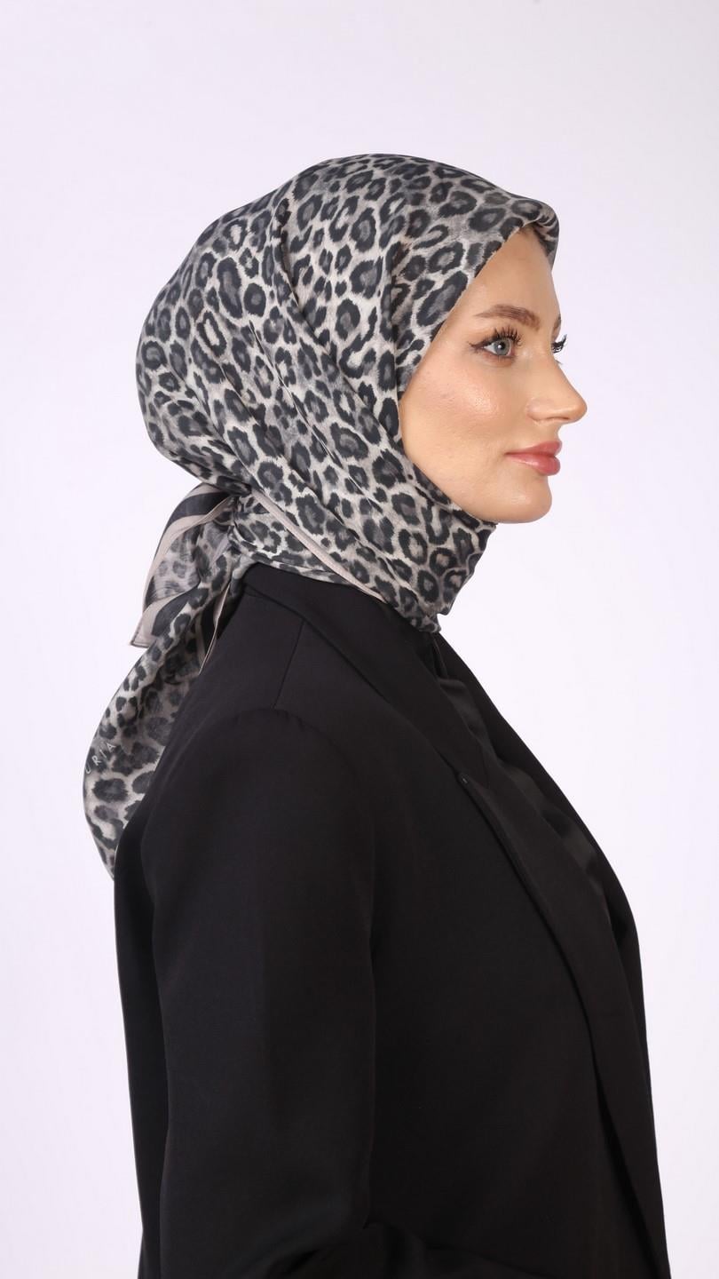 TİNY LEOPARD DESEN EŞARP GRİ