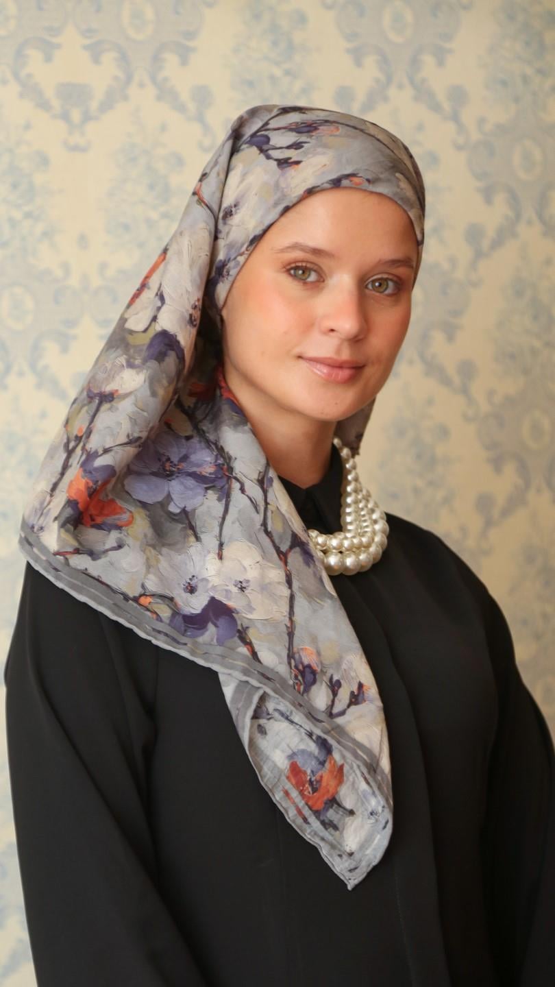 VELİNA DESEN EŞARP MOR-3