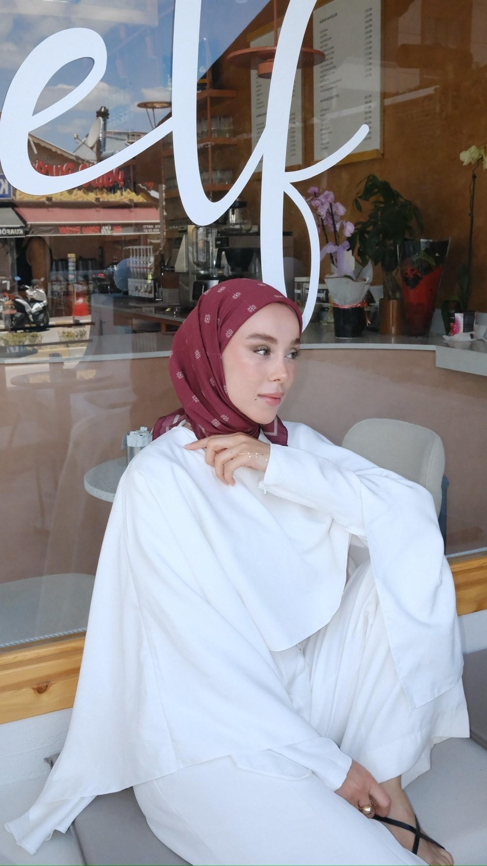 VELORA DESEN EŞARP BORDO-3