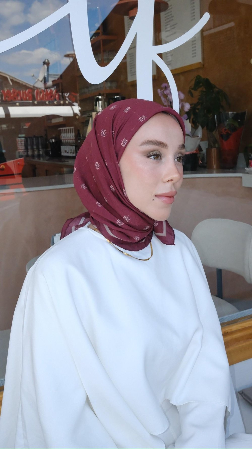 VELORA DESEN EŞARP BORDO-3