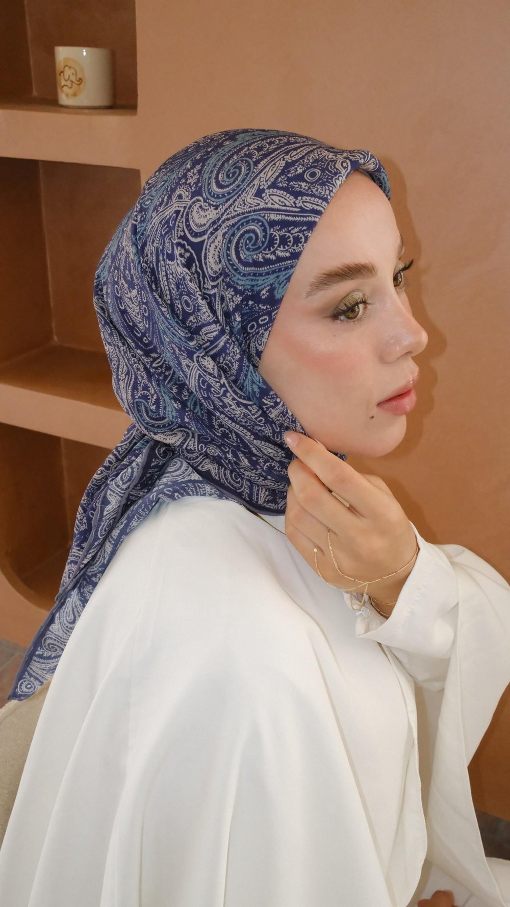 VESTRA DESEN EŞARP LACİVERT-2