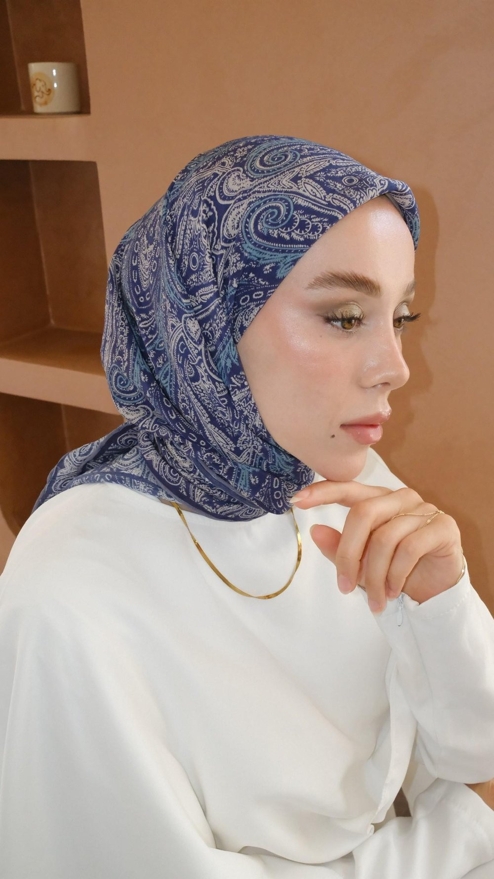 VESTRA DESEN EŞARP LACİVERT-2