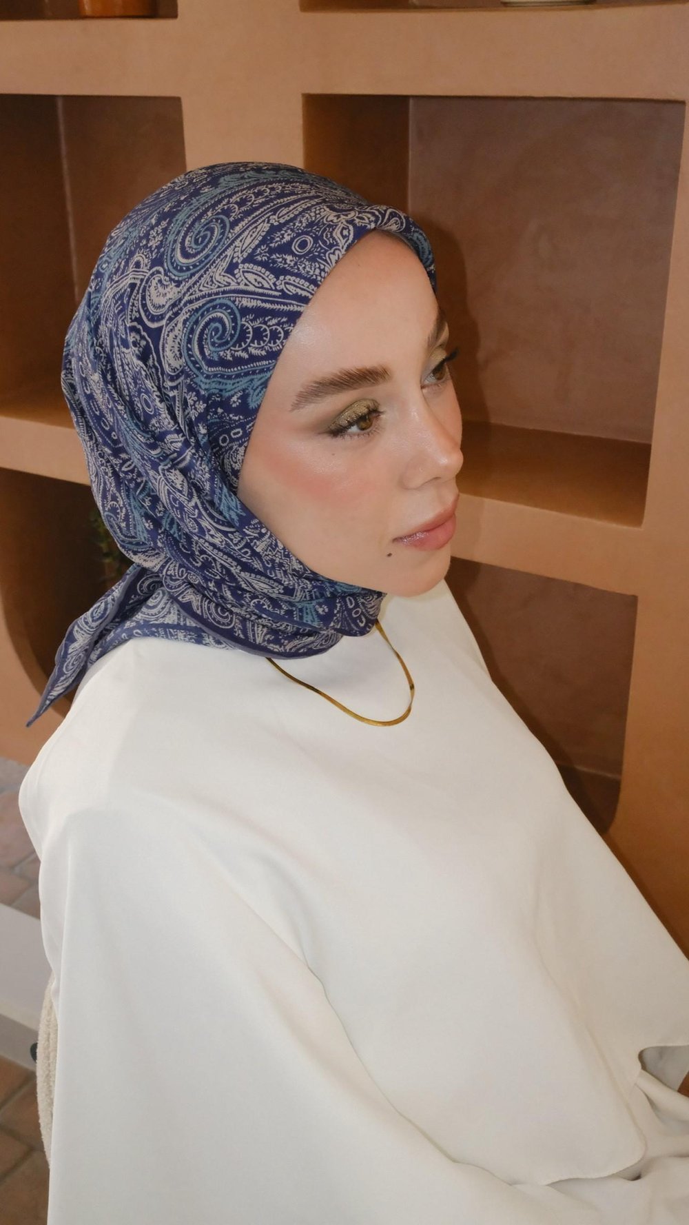 VESTRA DESEN EŞARP LACİVERT-2