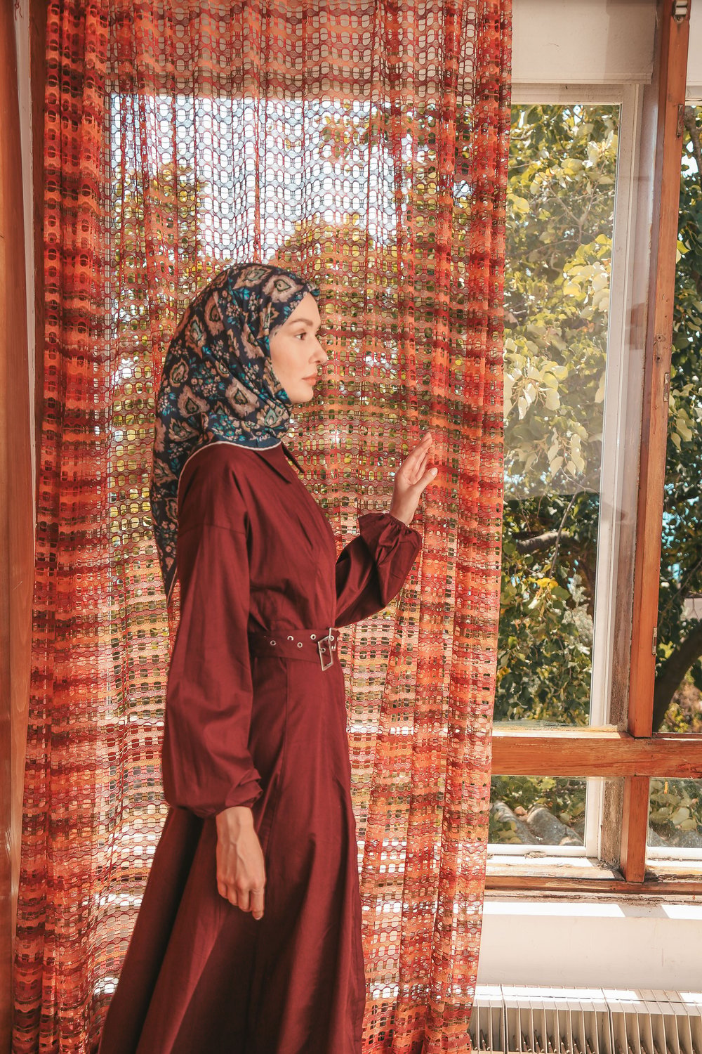 Vina Desen Eşarp Lacivert