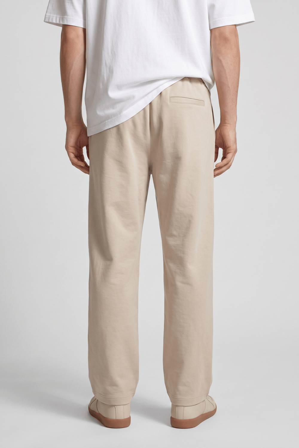 Bej Pamuk Karışımlı Relaxed Fit Pantolon