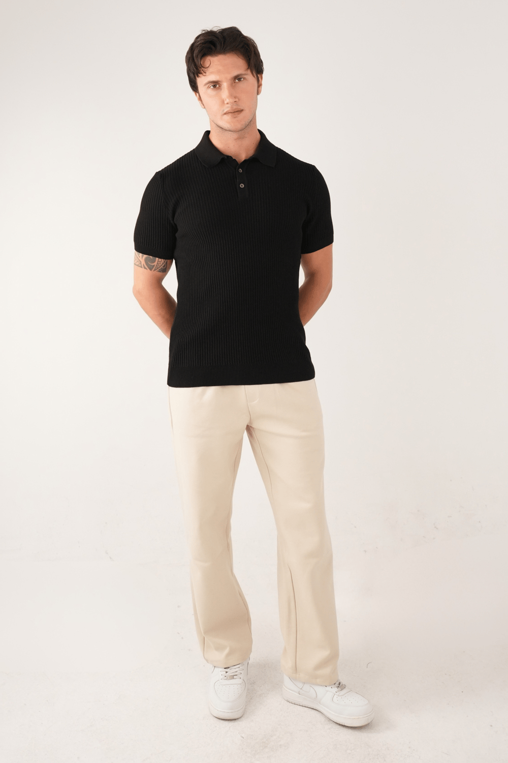 Bej Pamuk Karışımlı Relaxed Fit Pantolon