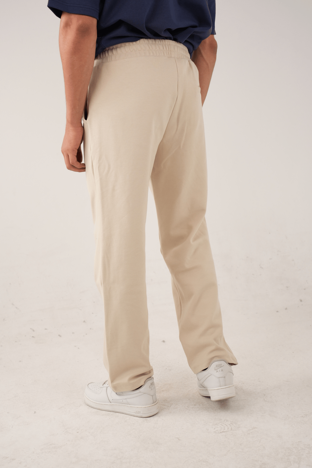 Bej Pamuk Karışımlı Relaxed Fit Pantolon