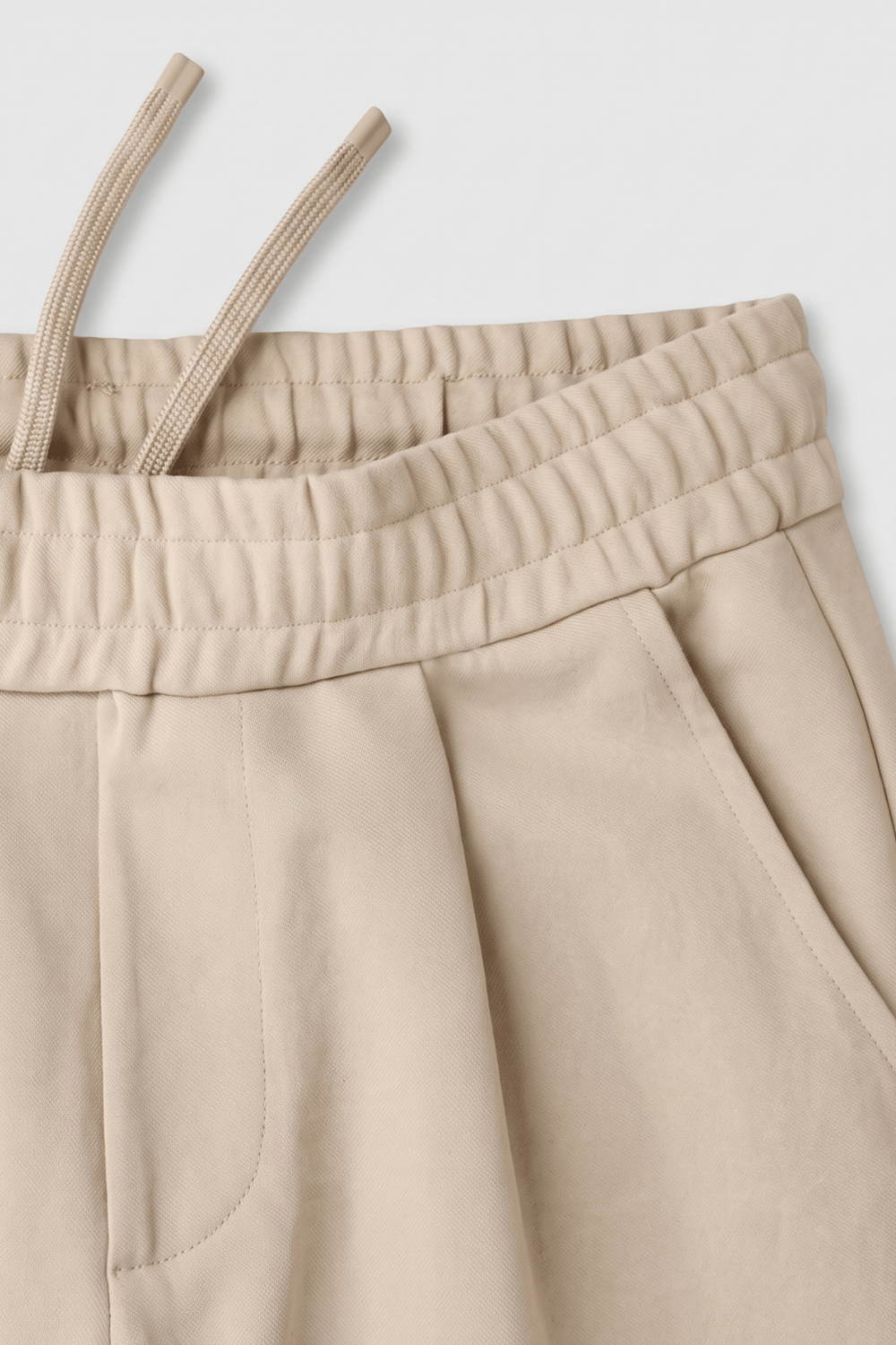 Bej Pamuk Karışımlı Relaxed Fit Pantolon