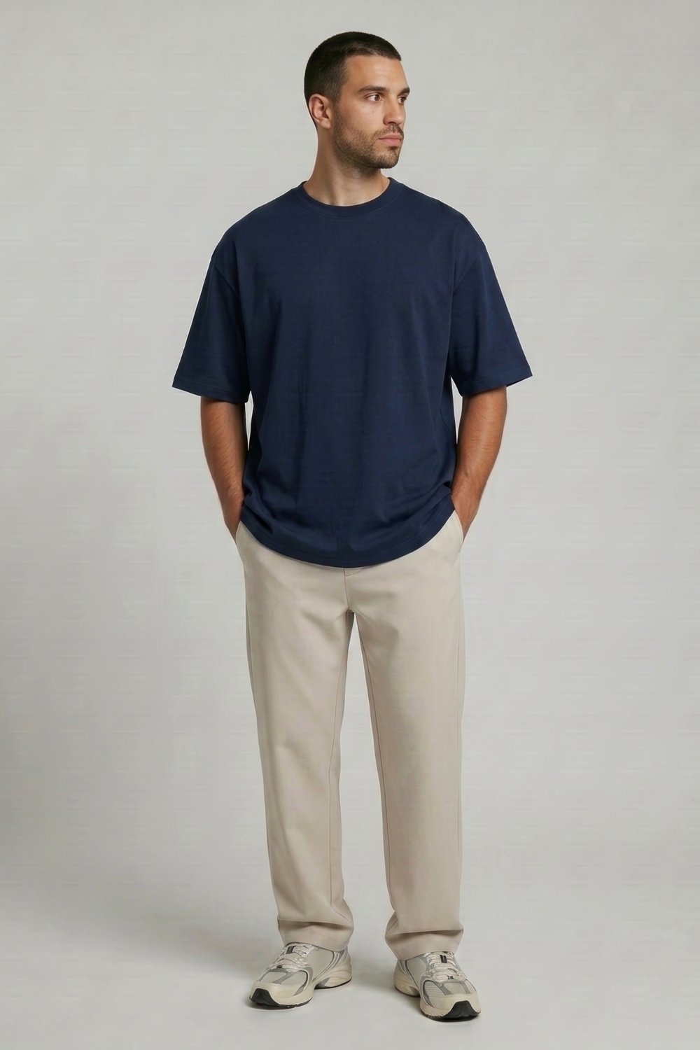 Bisiklet Yaka Mavi T-Shirt