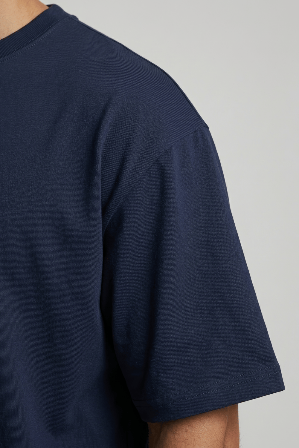 Bisiklet Yaka Mavi T-Shirt