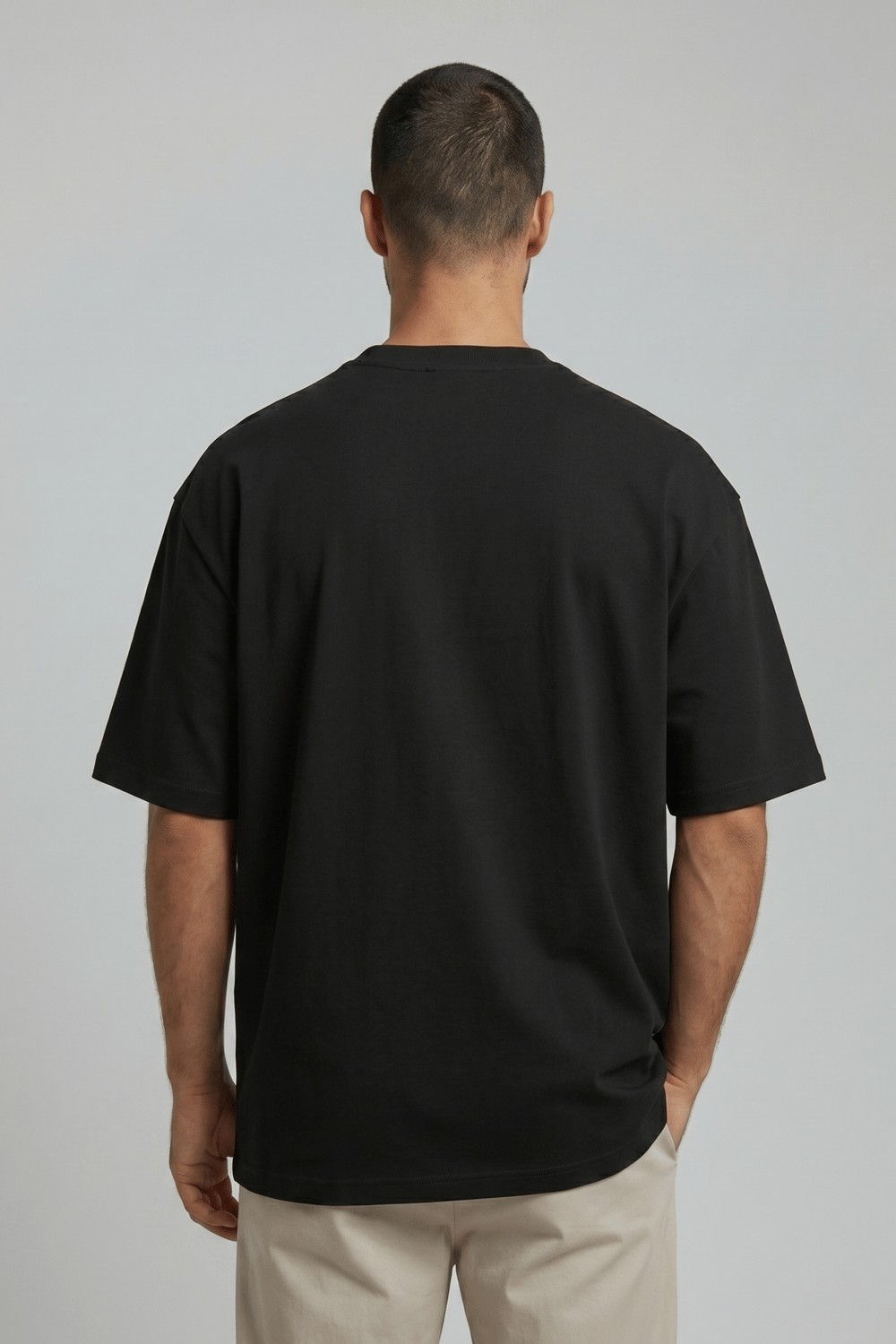 Bisiklet Yaka Siyah T-Shirt