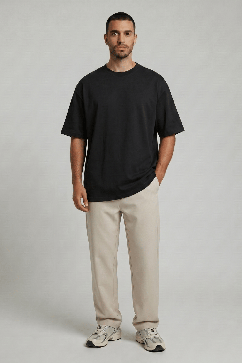 Bisiklet Yaka Siyah T-Shirt