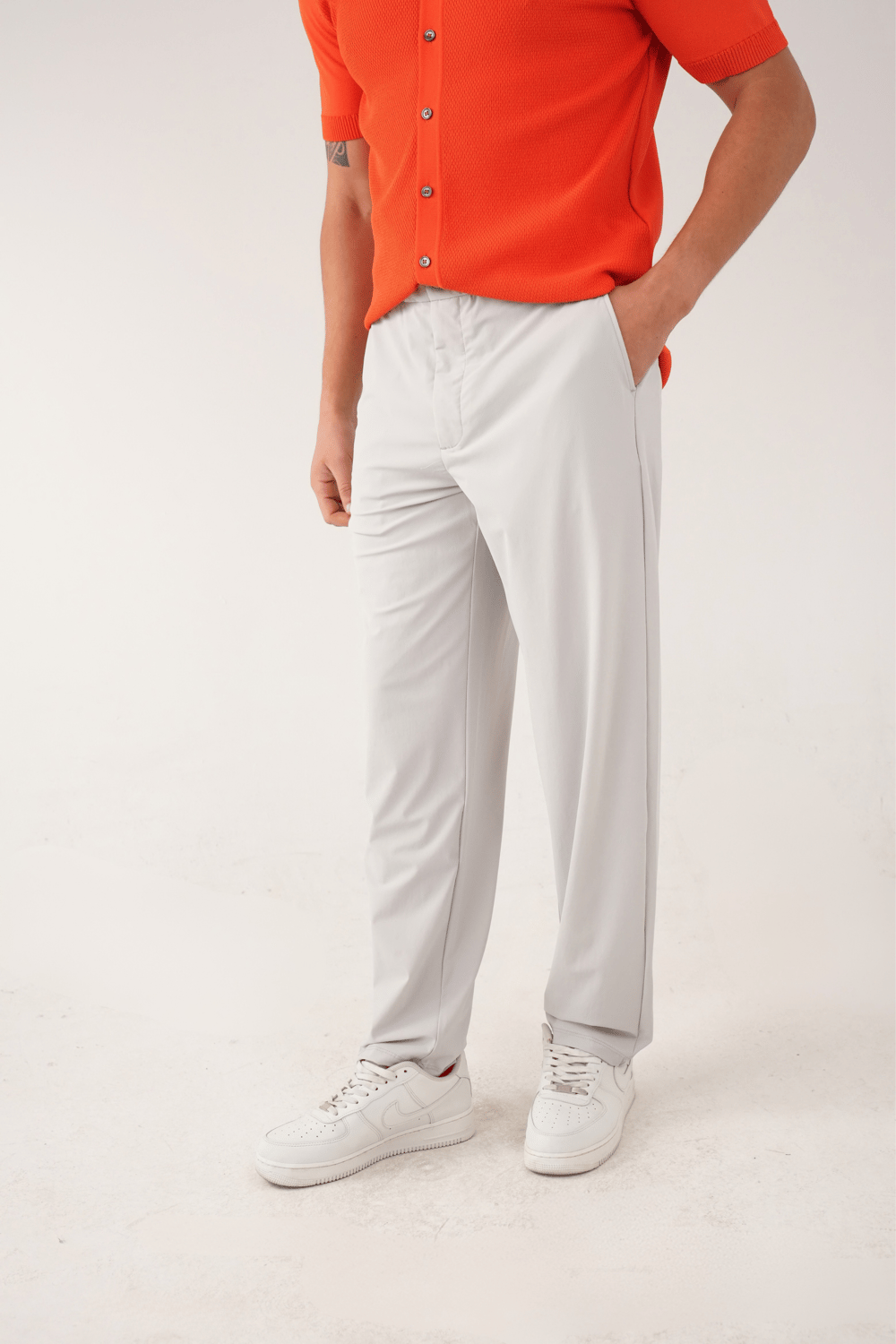 Gri Stretch Relaxed Fit Pantolon
