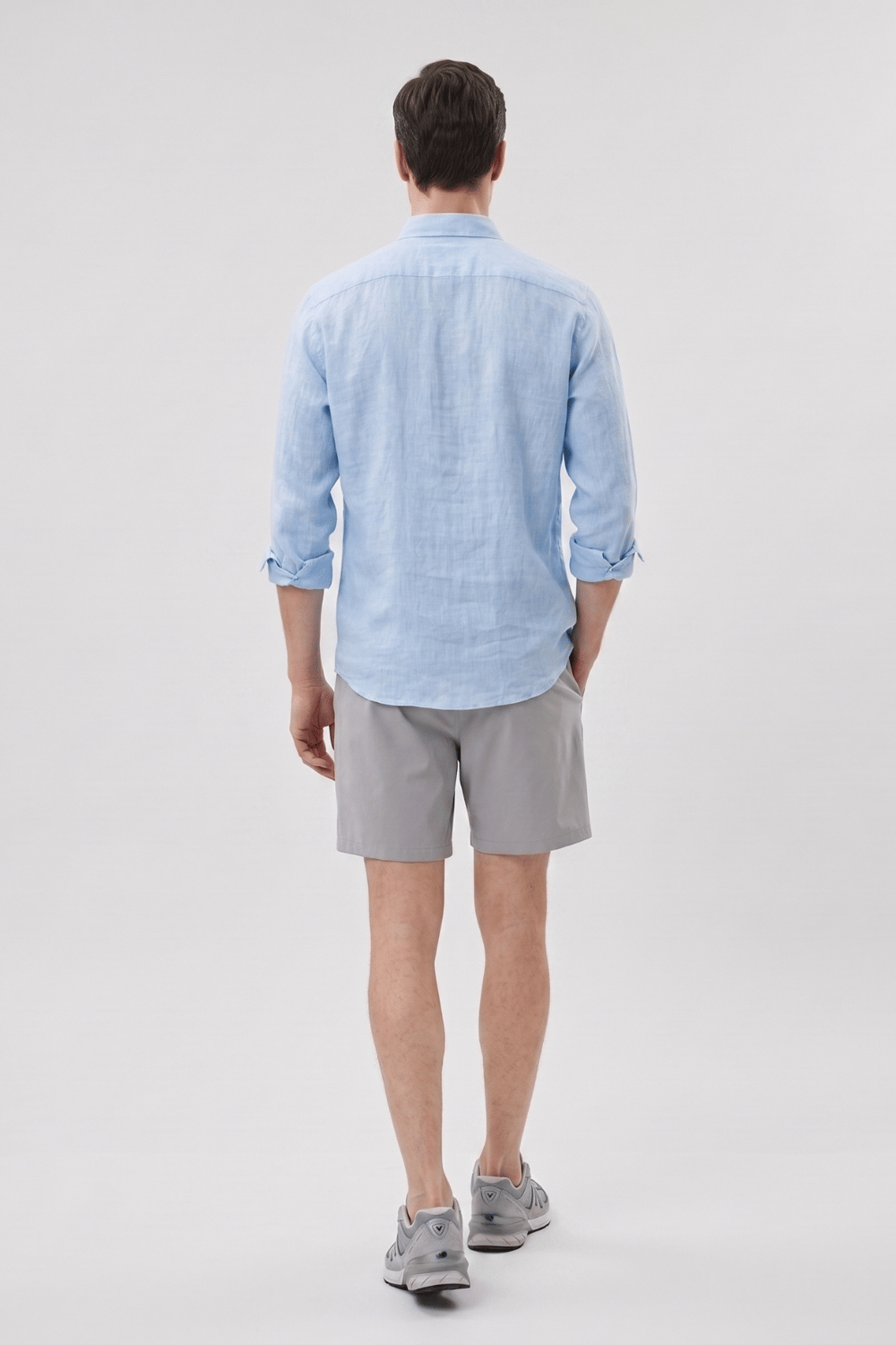 Gri Stretch Relaxed Fit Şort
