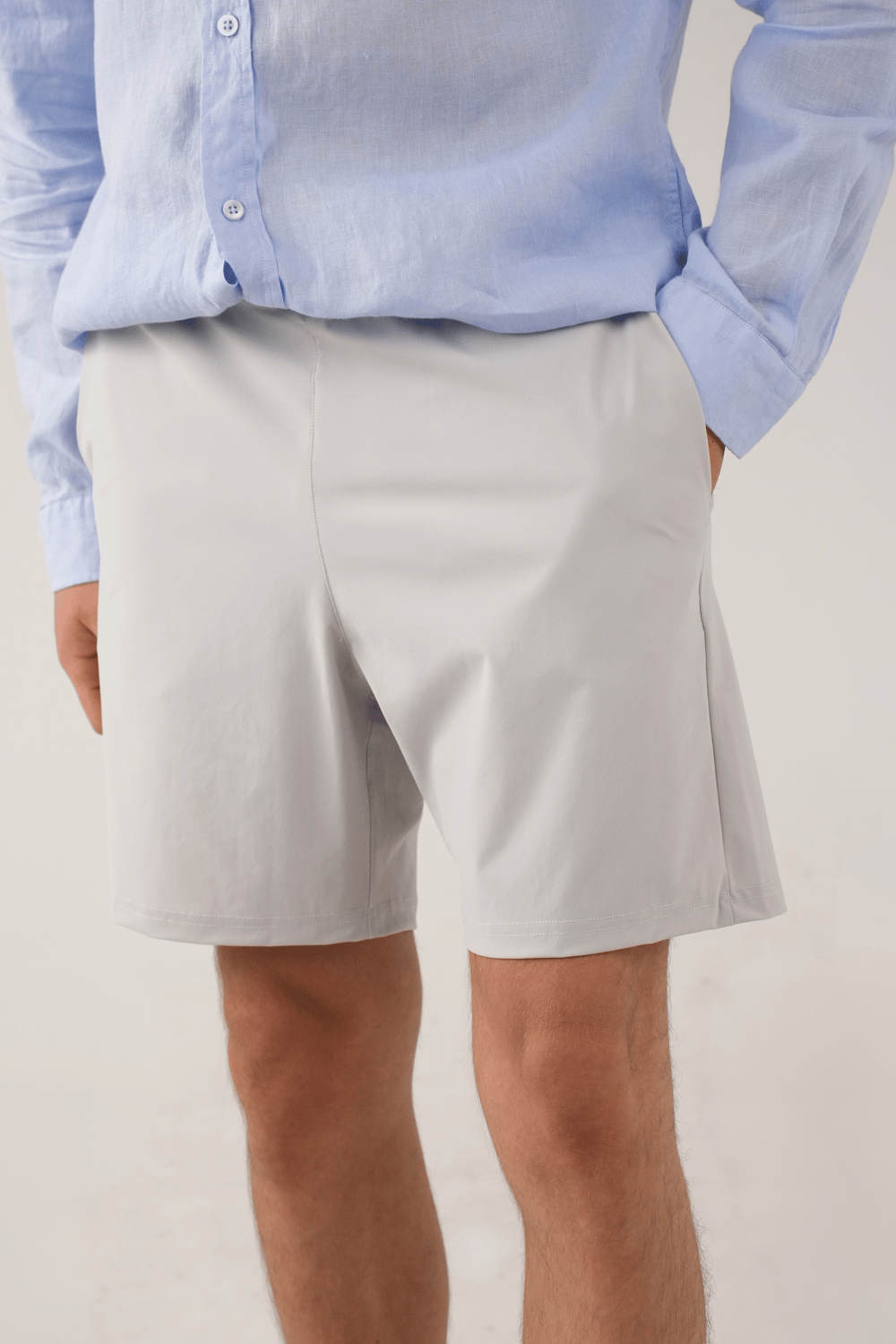 Gri Stretch Relaxed Fit Şort