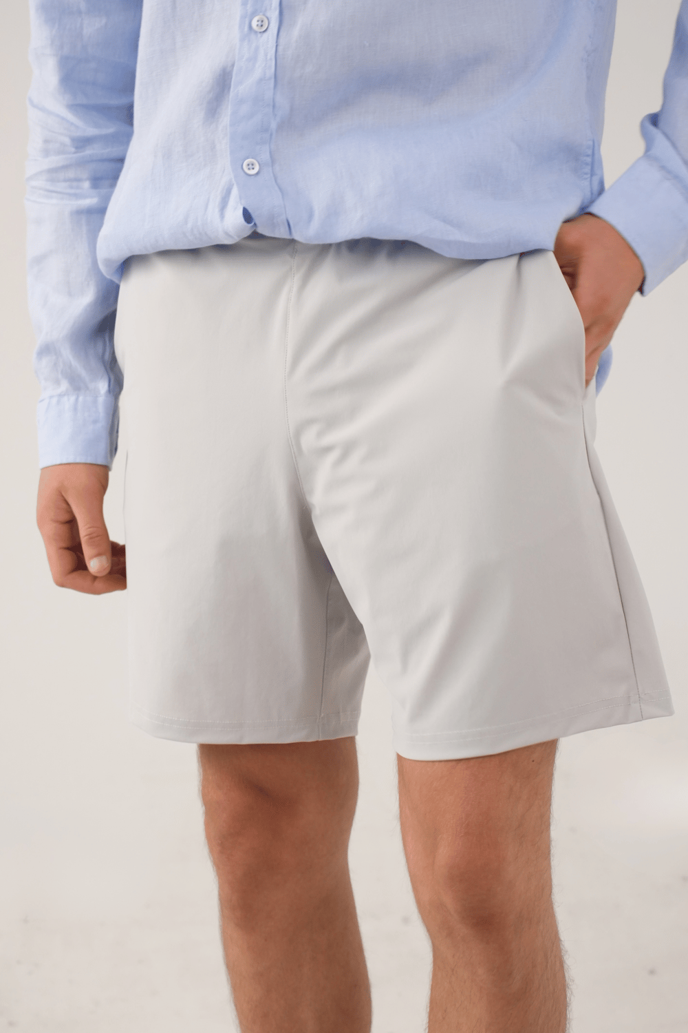Gri Stretch Relaxed Fit Şort