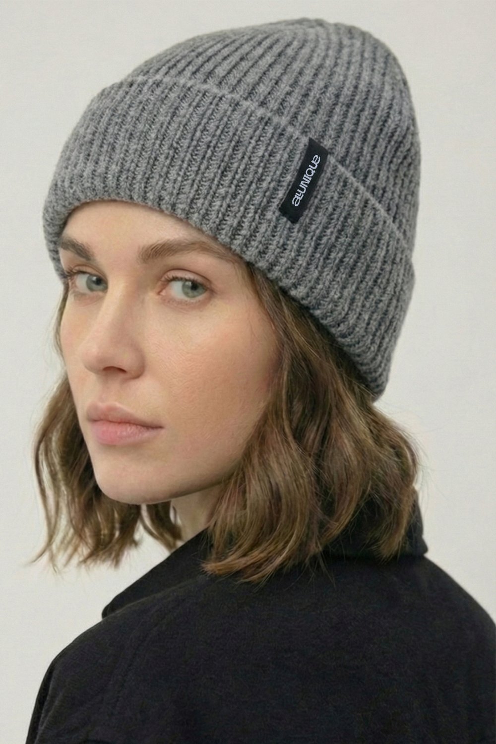 Gri Yün Kaşmir Karışımlı Bere
