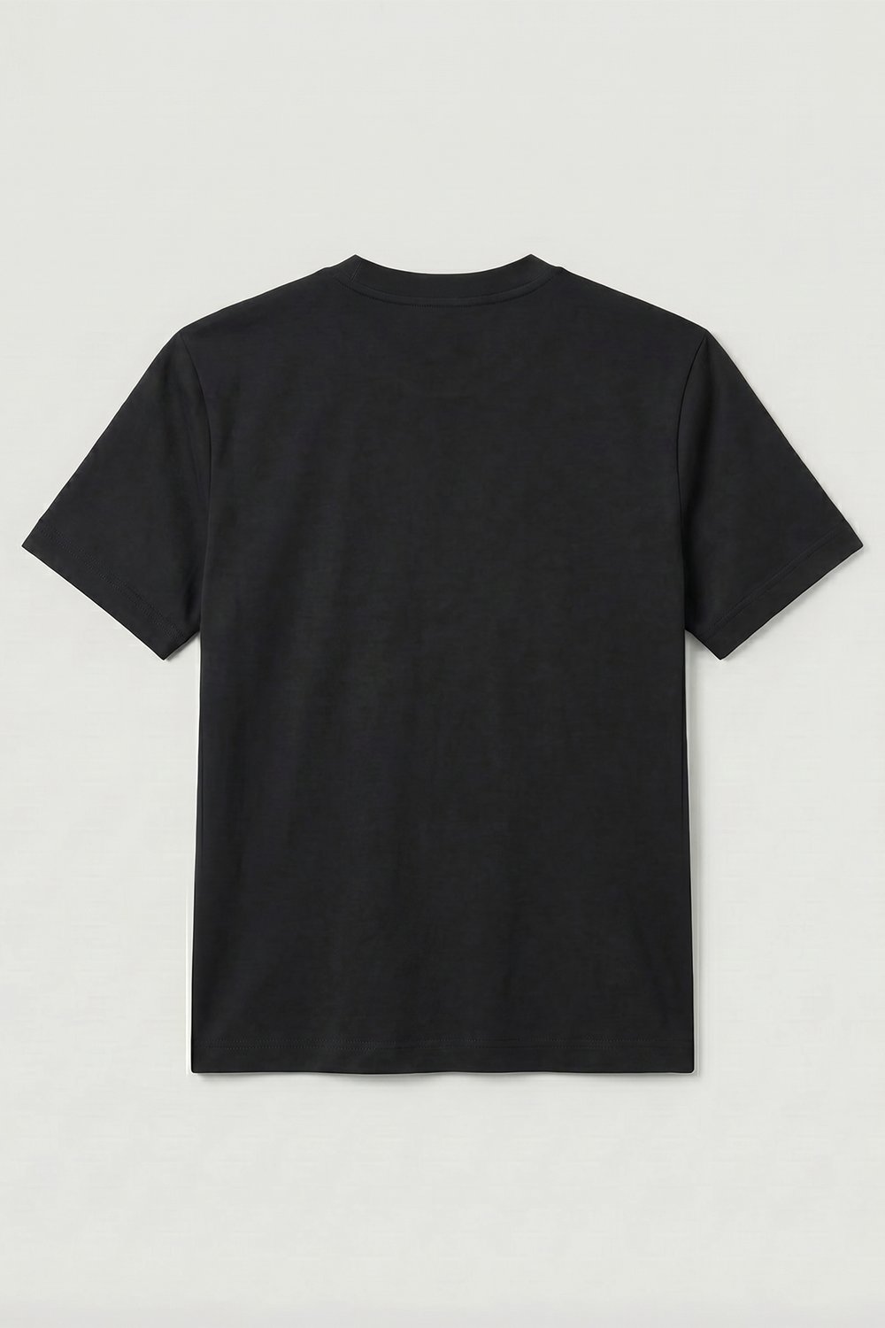 Kadın İnterlok Pamuklu Bisiklet Yaka Siyah T-shirt