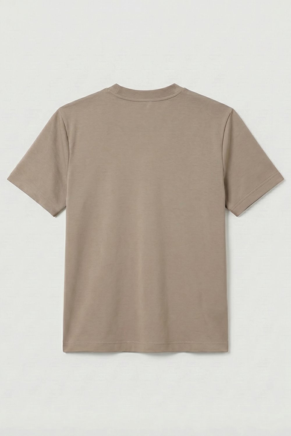Kadın İnterlok Pamuklu Bisiklet Yaka Vizon T-shirt