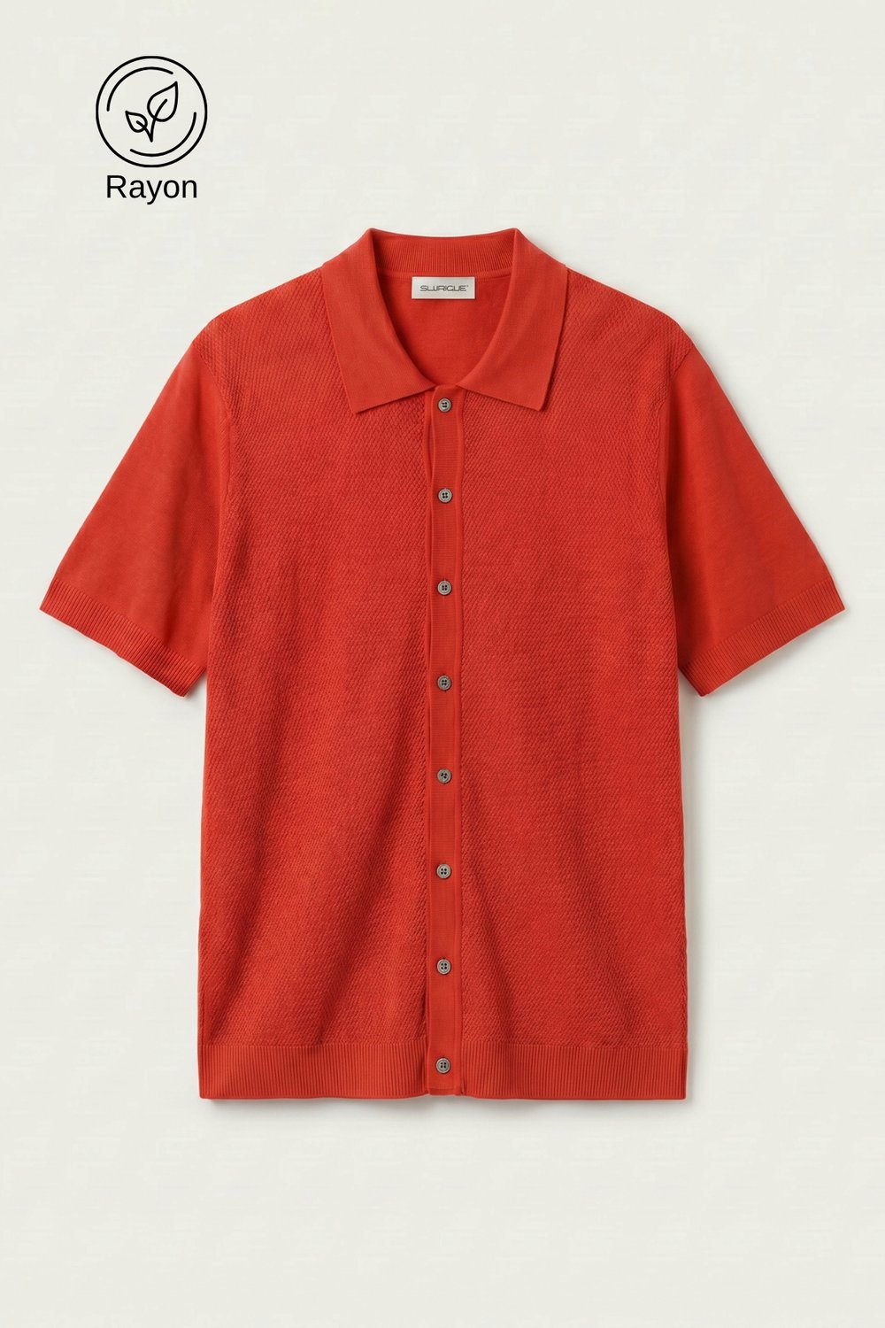Nar Çiçeği İnce Örgü Kısa Kollu Rayon Yazlık Triko Gömlek