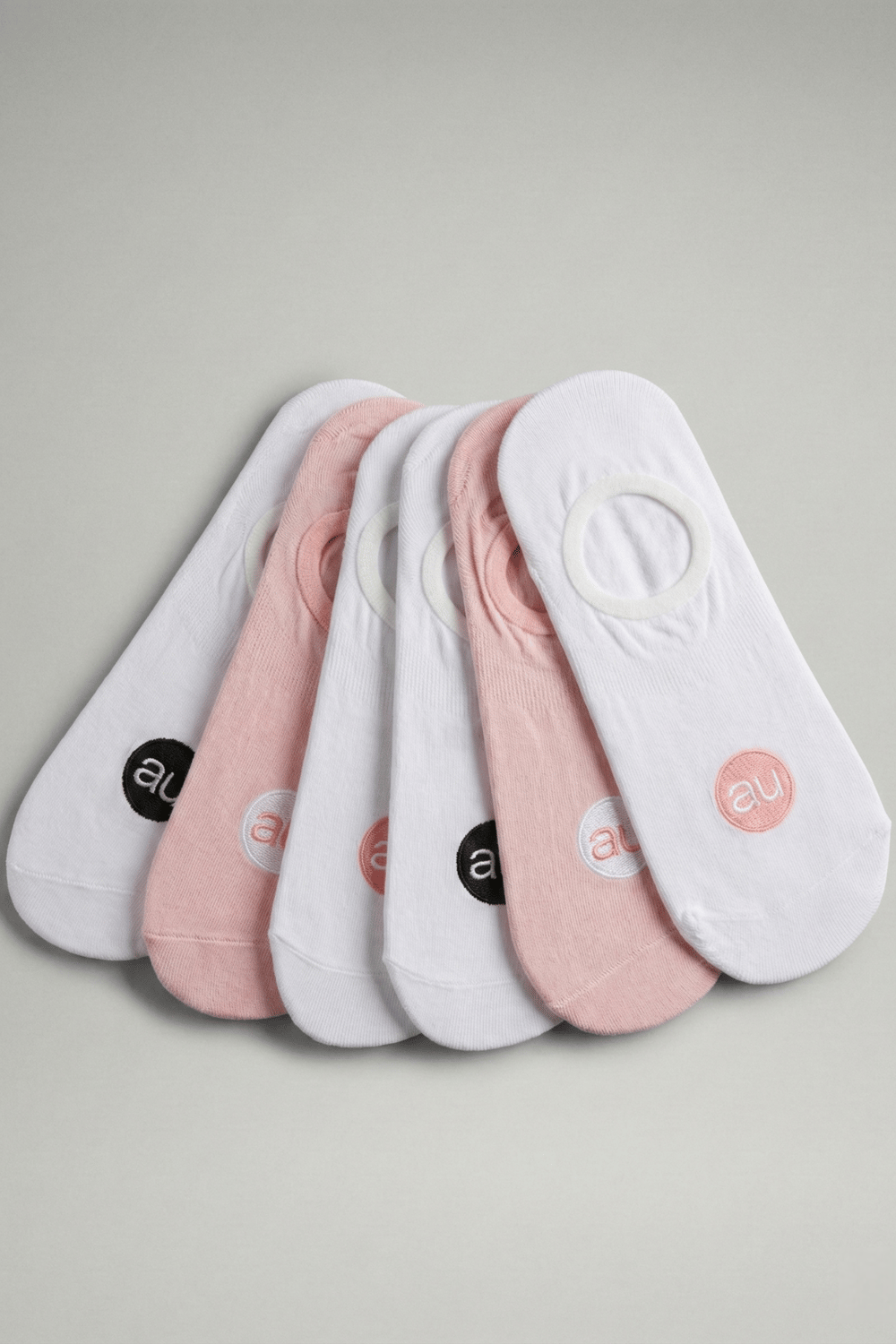 Penye Pamuk 6lı Pembe Beyaz Görünmez Sneaker Çorap