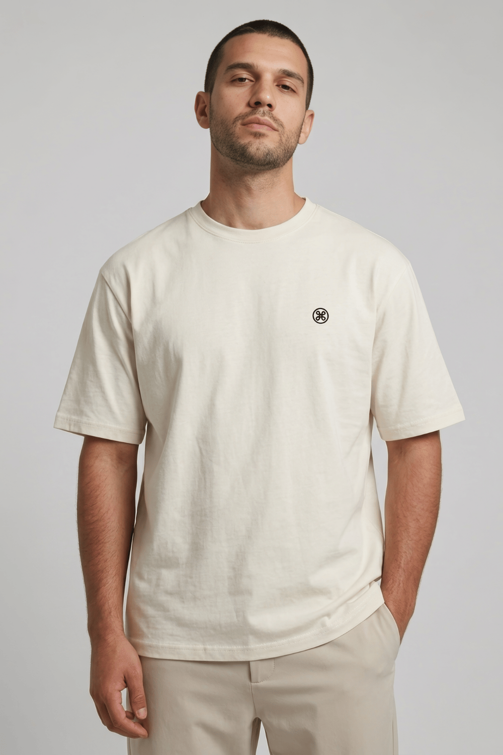 Regular Fit Ekru Pamuklu Tişört