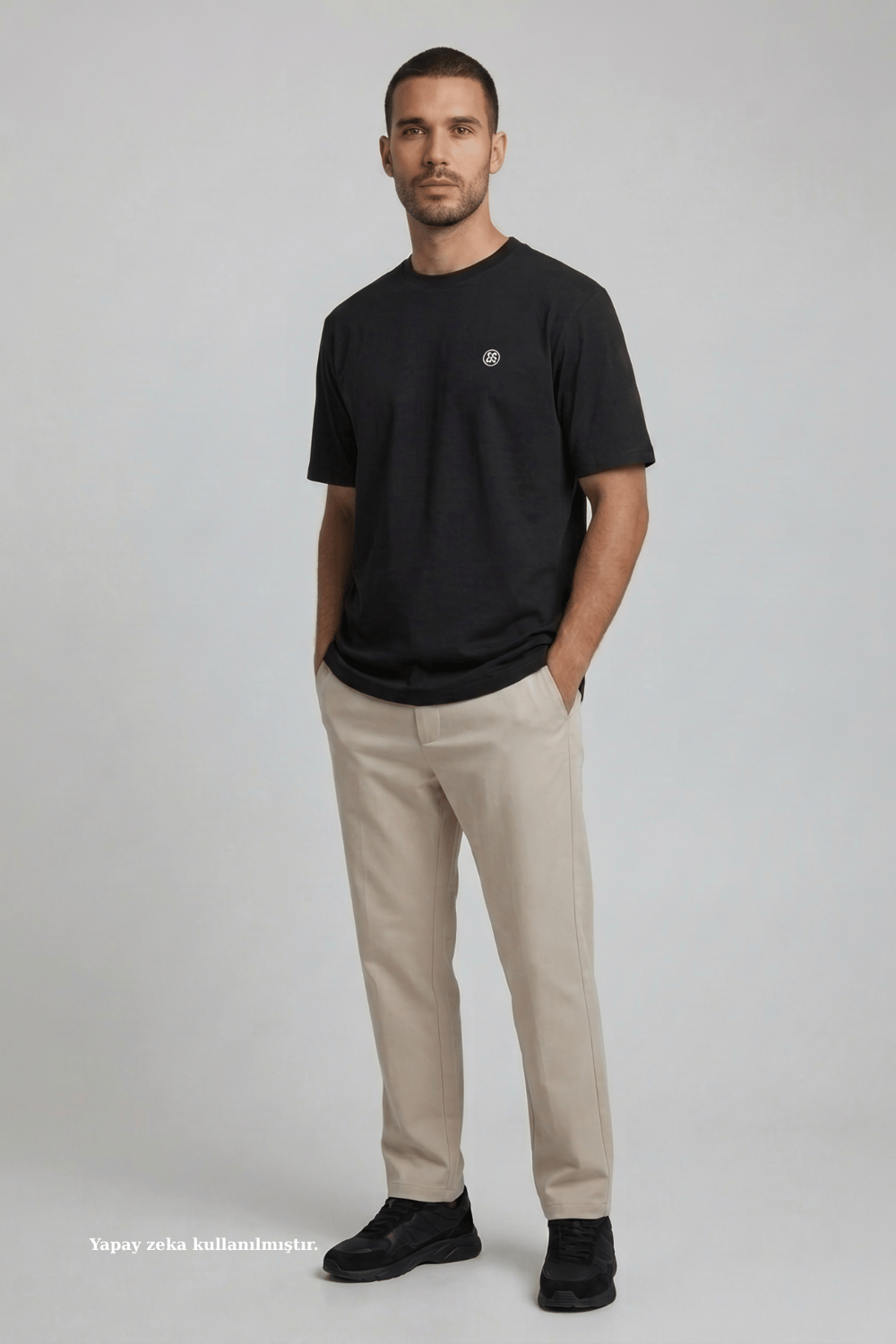 Regular Fit Siyah Pamuklu Tişört