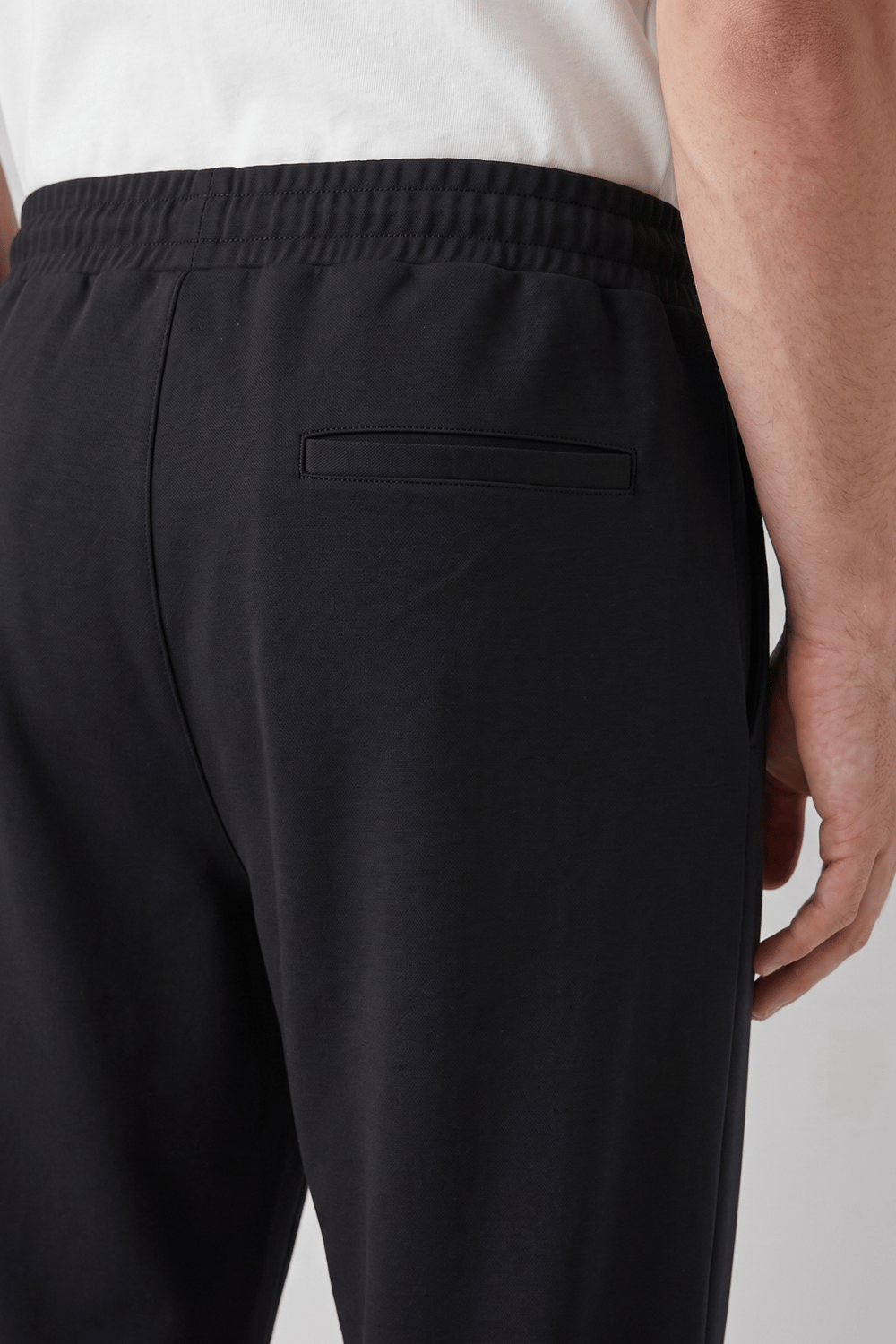 Siyah Pamuk Karışımlı Relaxed Fit Pantolon