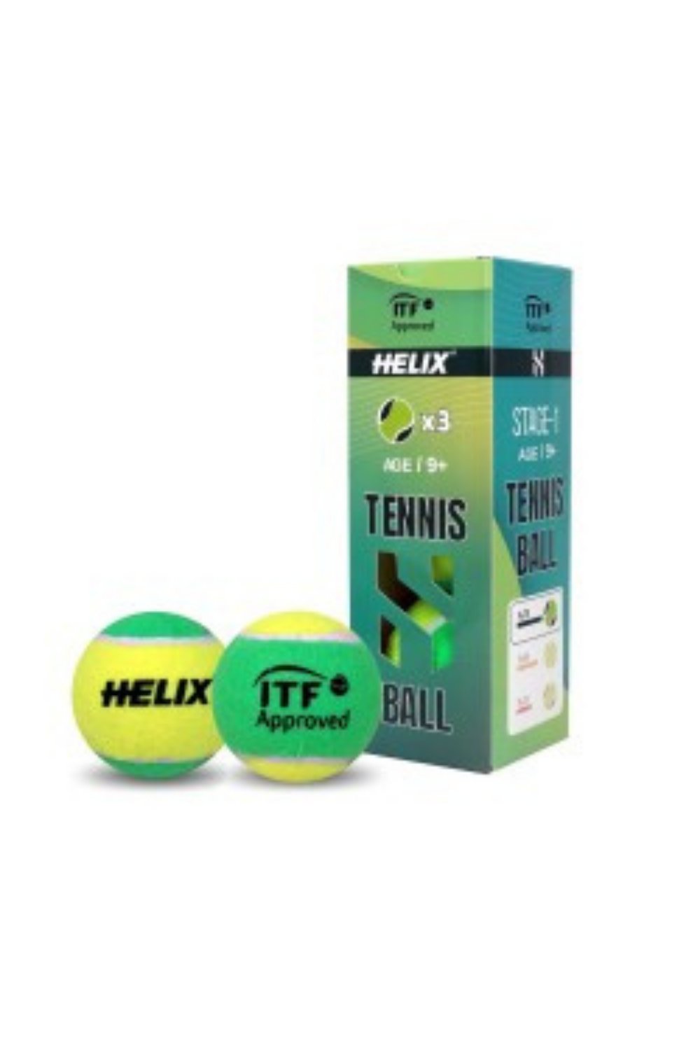 Helix Tenis Topu 9+ yaş 3'lü HT-100 Yeşil TTF&ITF Onaylı