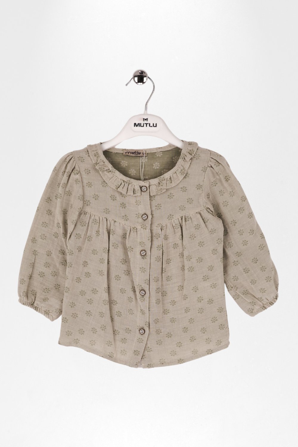ÇİÇEK DESENLİ MÜSLİN KIZ GÖMLEK