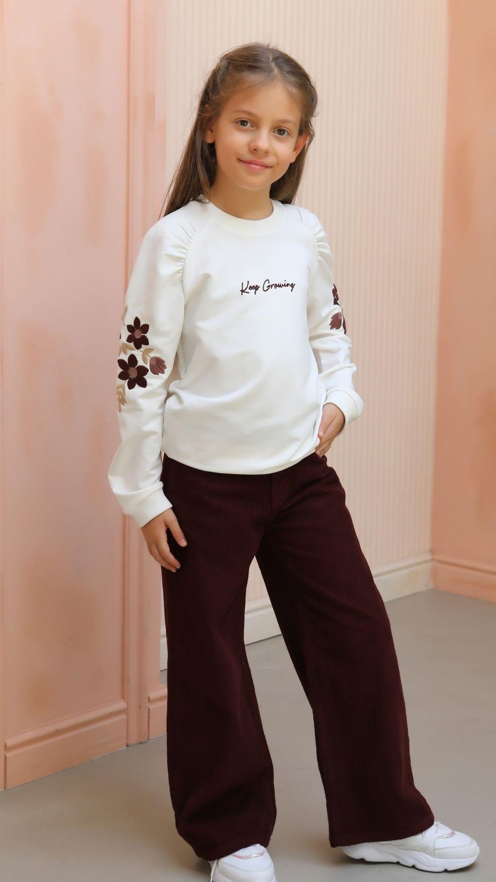 REGLAN KOL NAKIŞLI KIZ SWEATSHIRT