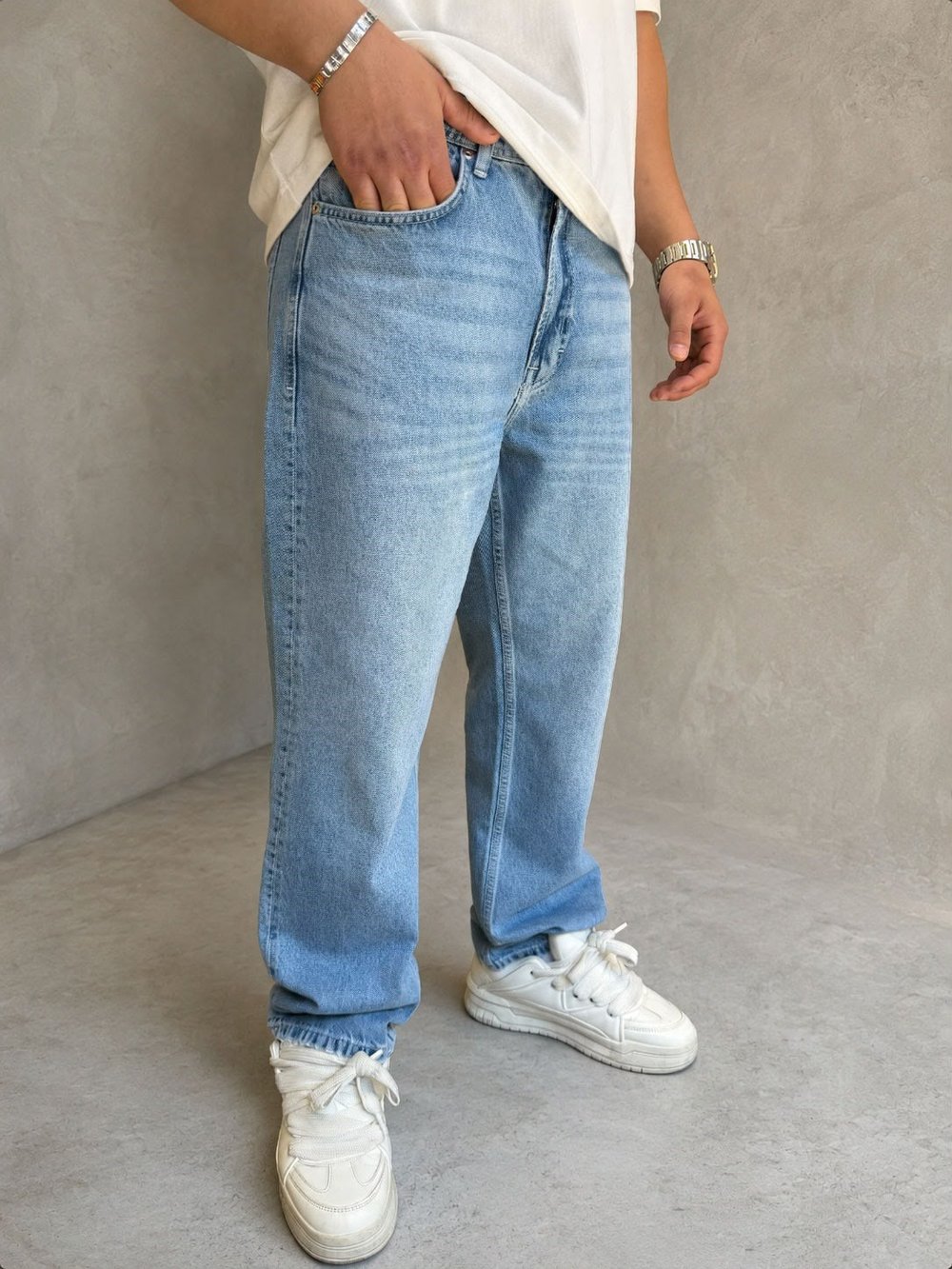 AÇIK MAVI BAGGY PANTOLON 5201-1