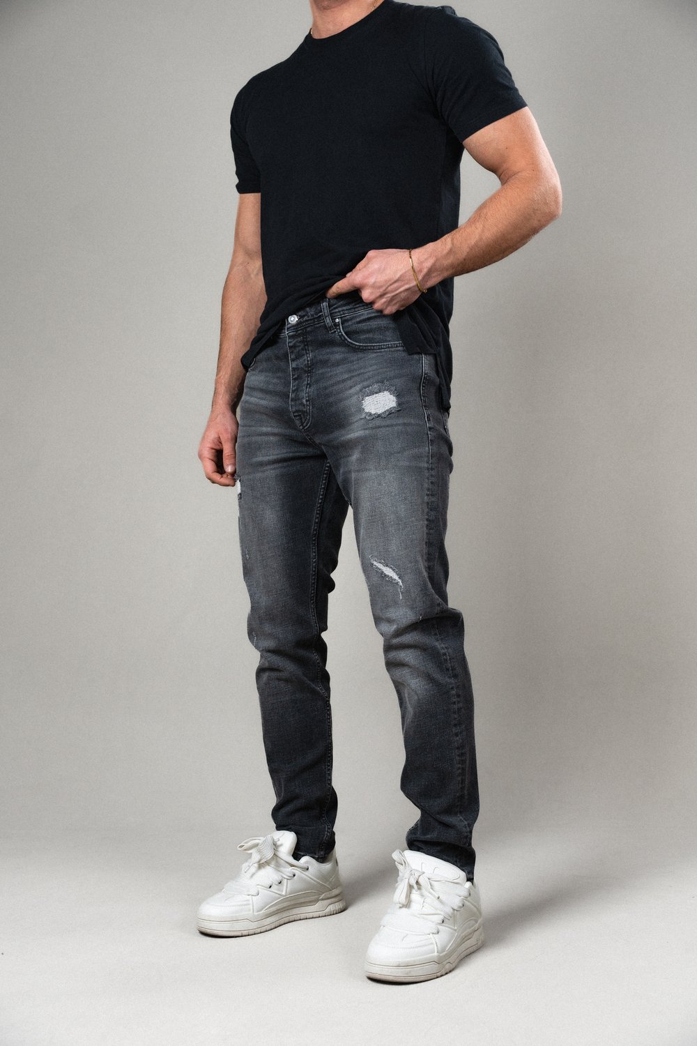 ANTRASİT YIRTIKLI REGULAR PANTOLON R8-5033-3