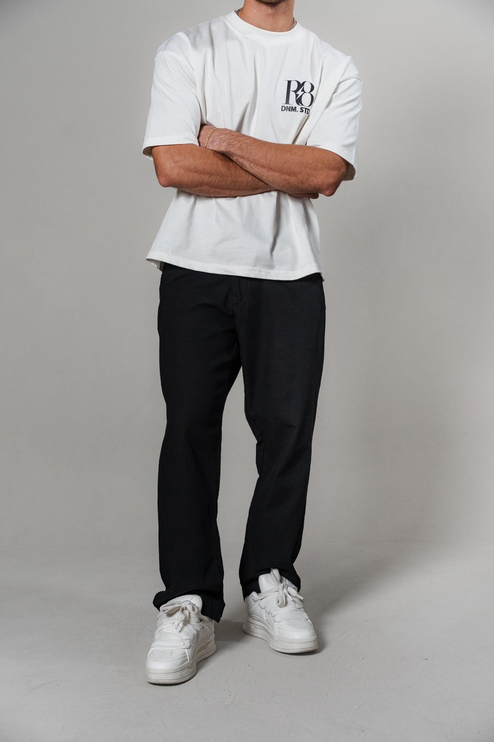 BAGGY SİYAH KETEN PANTOLON R8-5086-1