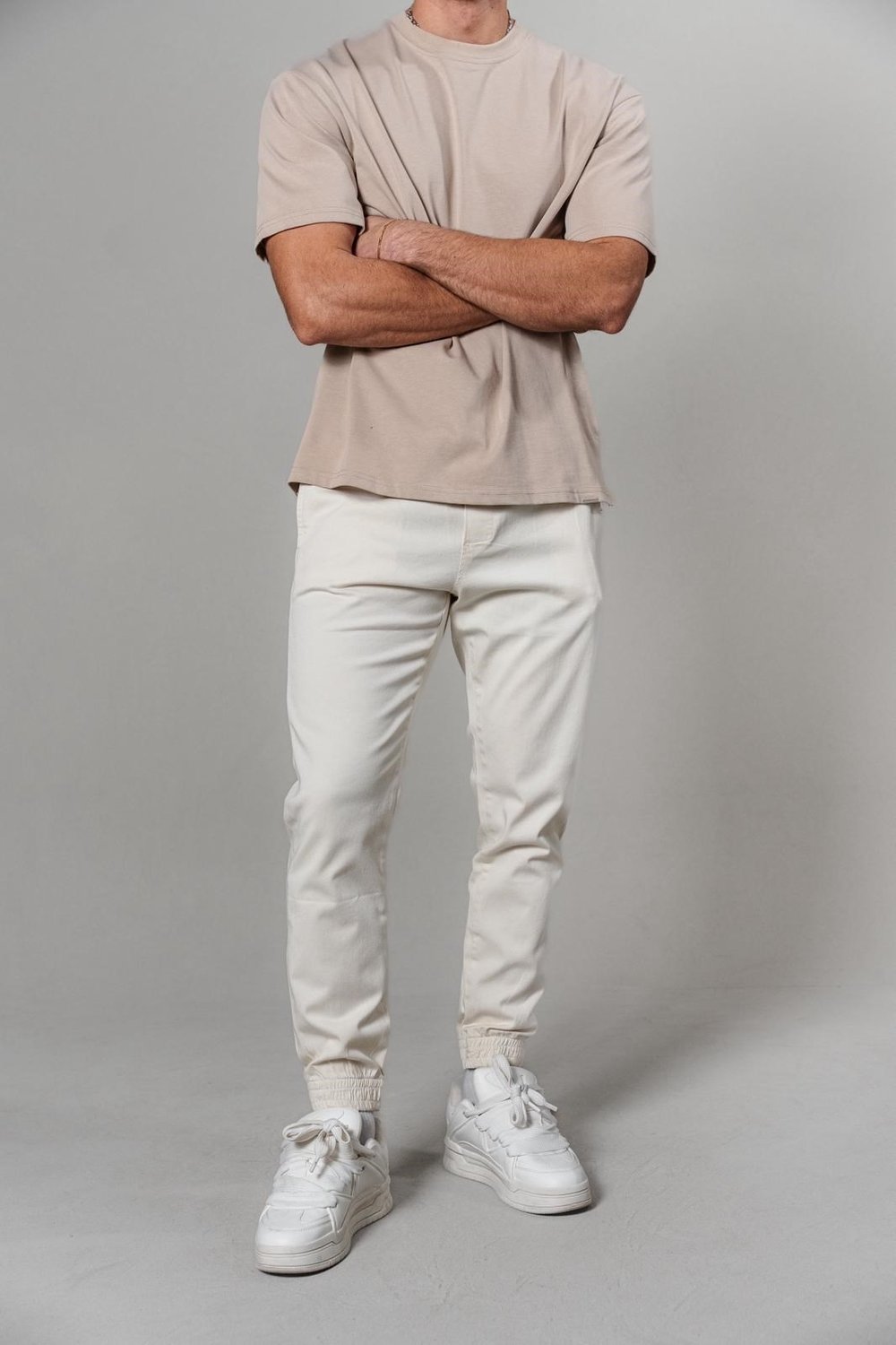 BEYAZ GABARDIN JOGGER PANTOLON 3993-2