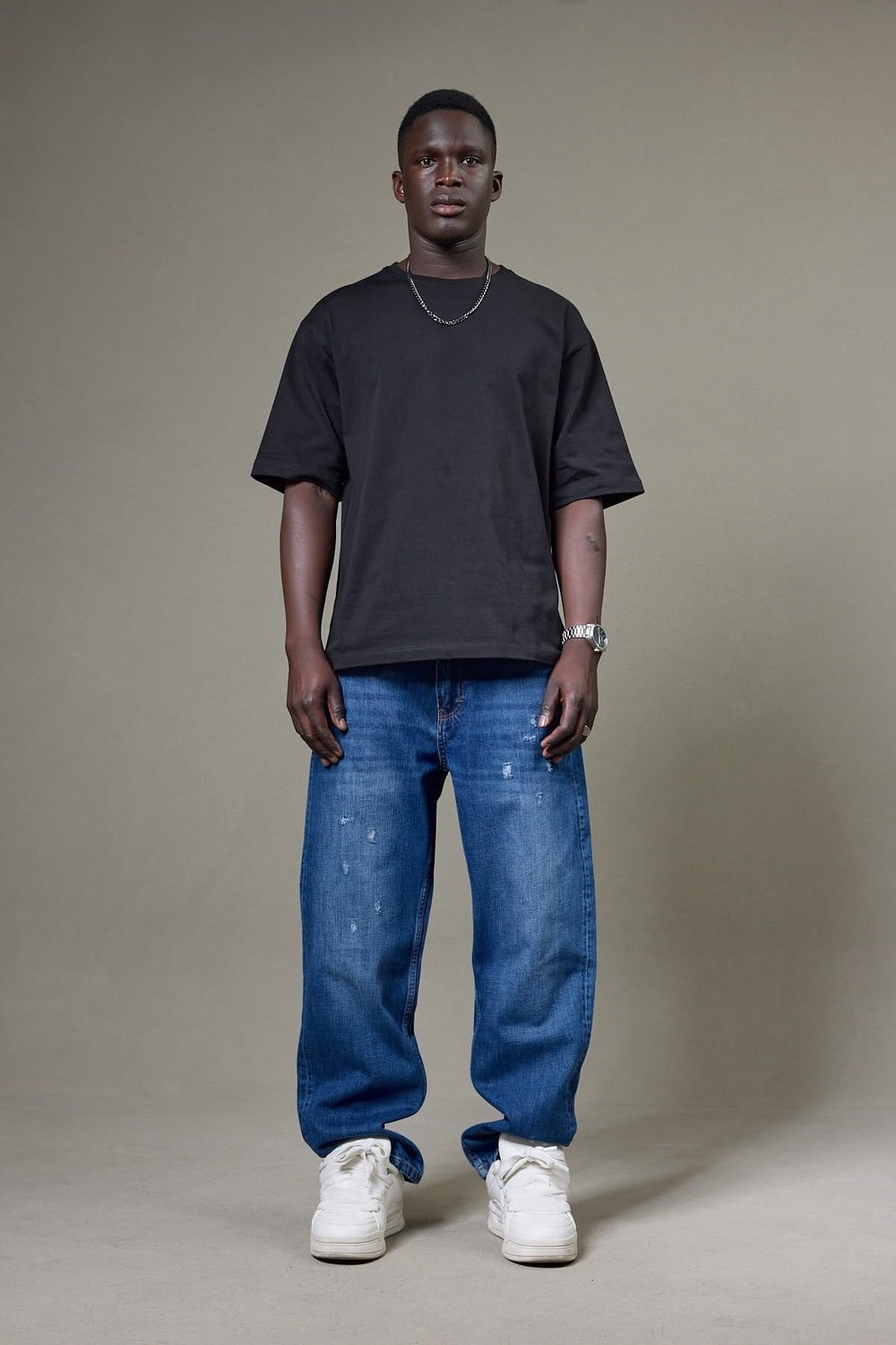 MAVİ YIRTIK DETAYLI BAGGY PANTOLON 5192