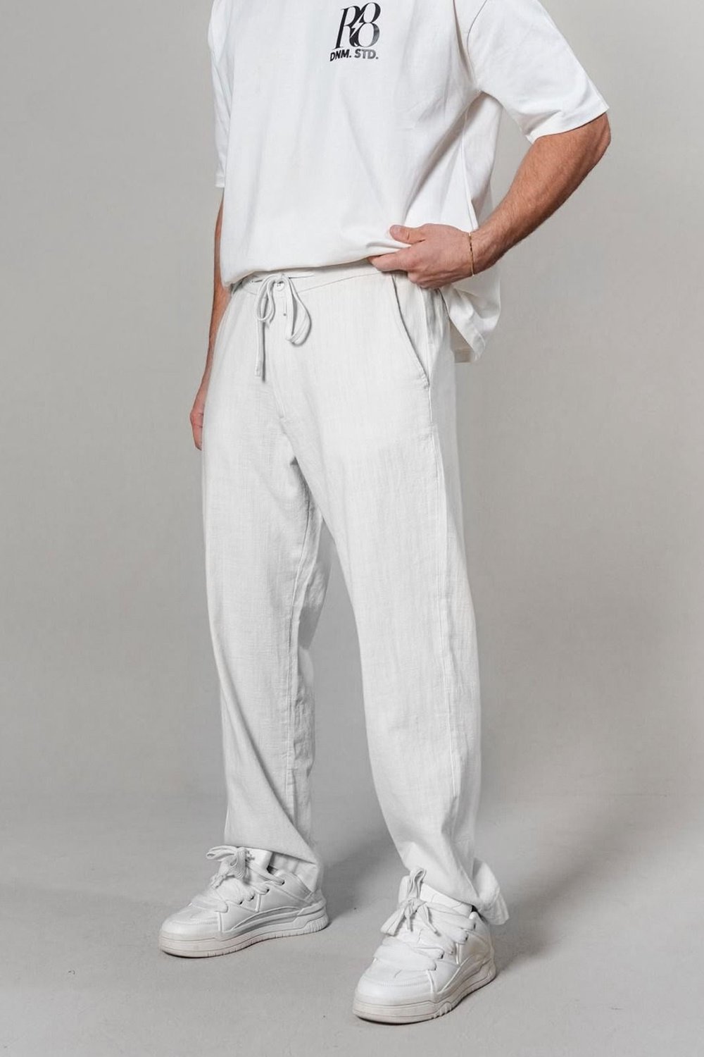 RELAXED FIT KETEN PANTOLON BEYAZ 5070-6