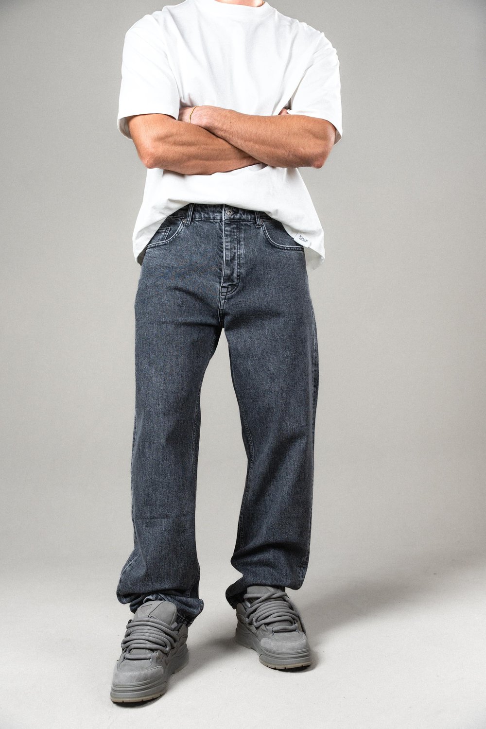 YIKAMALI ANTRASİT BAGGY JEAN R8-5144-5