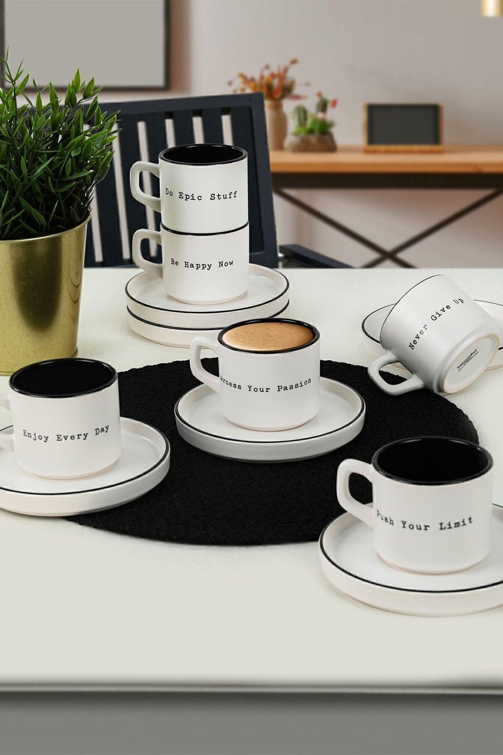 Keraart Motto Stackable Çay Takımı 12 Parça 6 Kişilik Andart