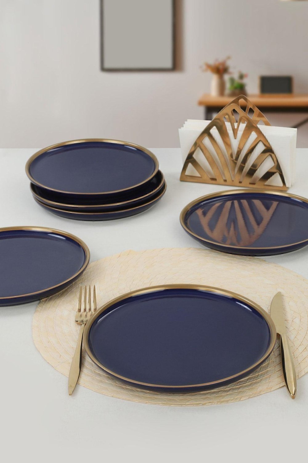 Nordic Gold Kobalt Pasta Tabağı 22 Cm 6 Adet