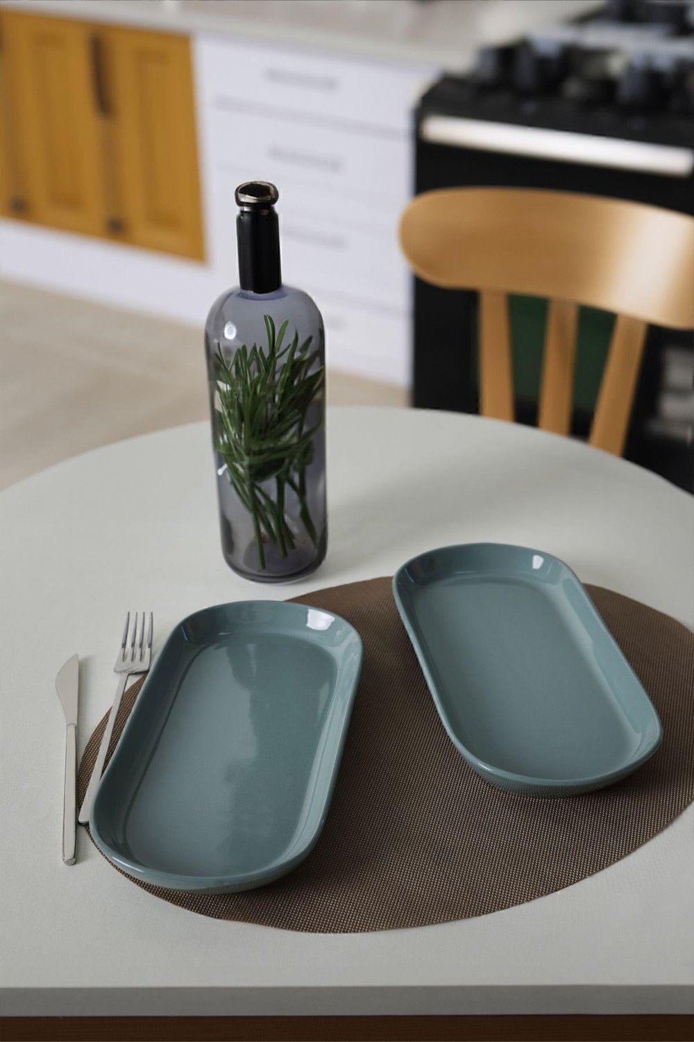 Yeşil Noyan Kayık Tabak 28 Cm 2 Adet 326
