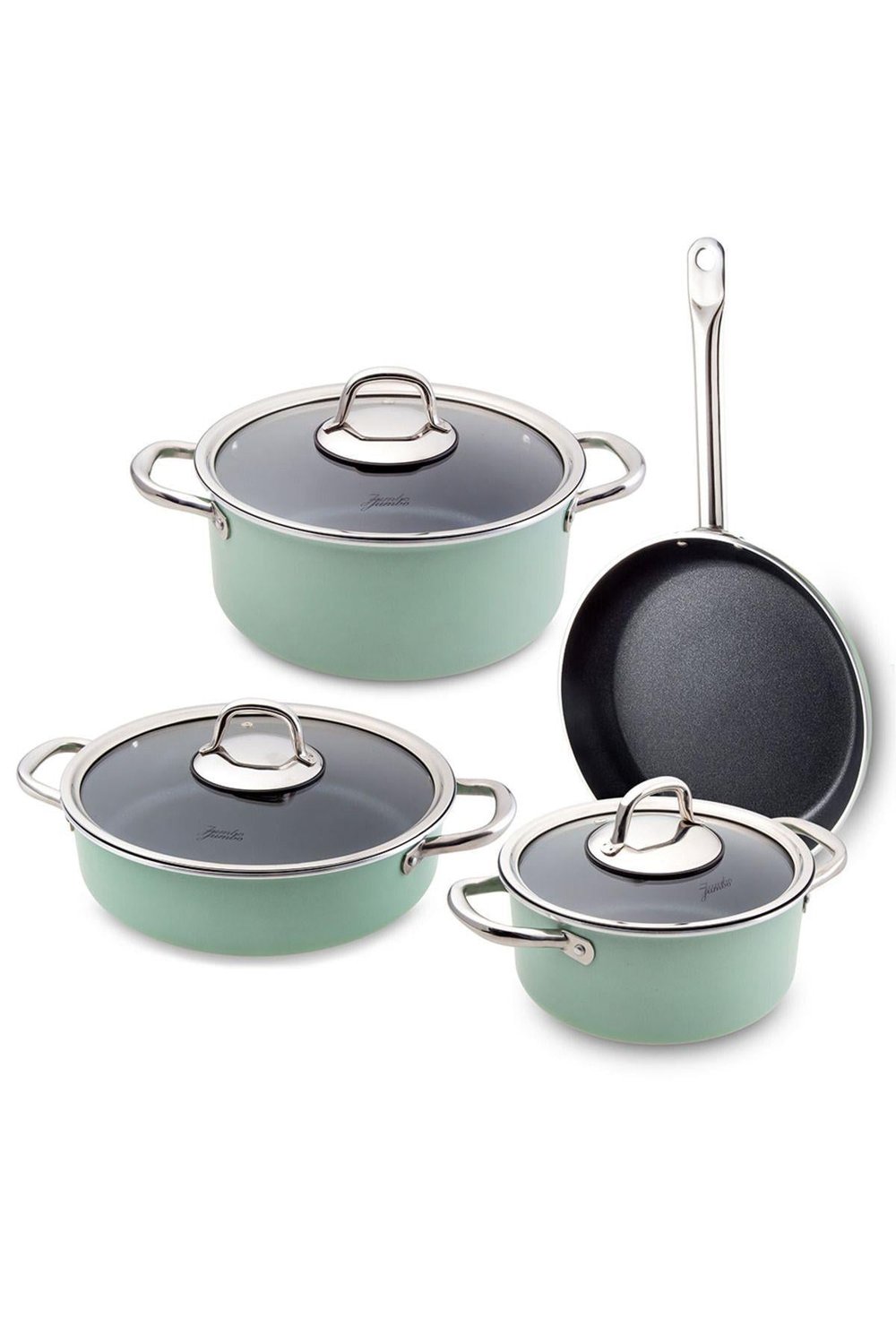 Jumbo Mint Green 7 Parça Granit Tencere Seti