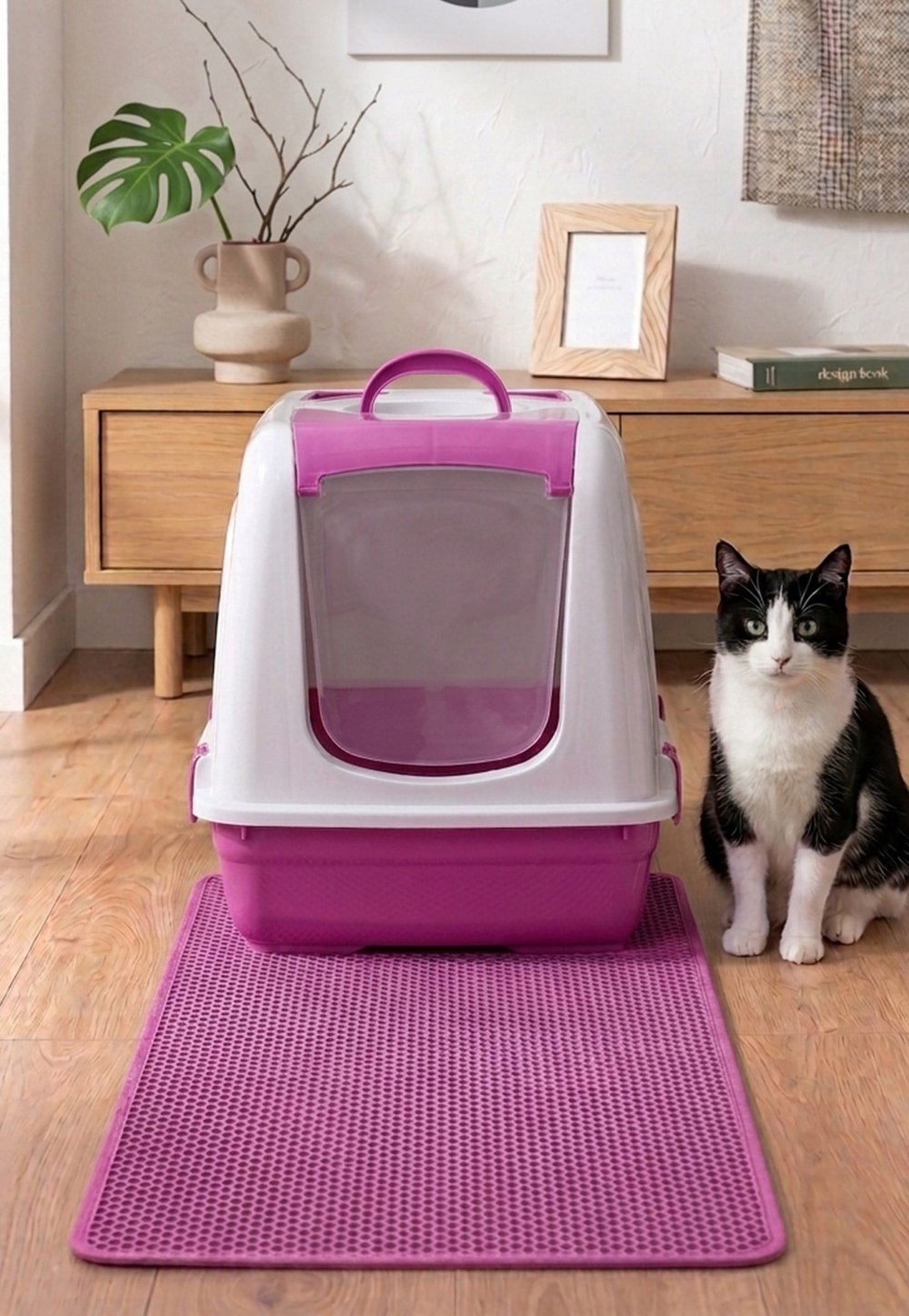 Kapalı Kedi Tuvaleti + Elekli Paspas Seti (Kürek Hediyeli)